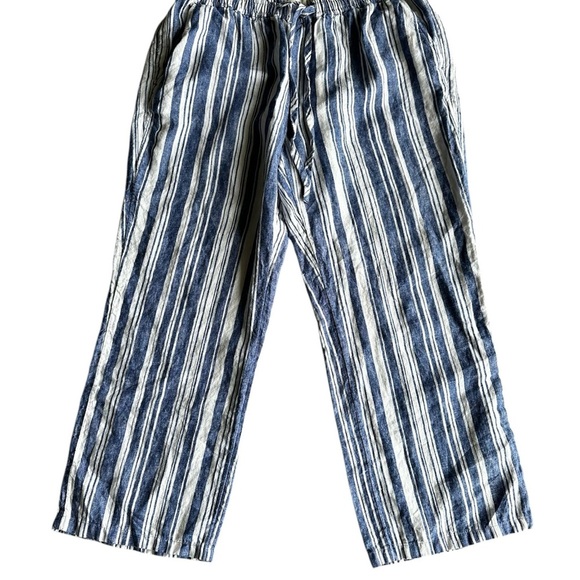 Vineyard Vines Striped Blue and White Linen Pants Vacation - Picture 1 of 8